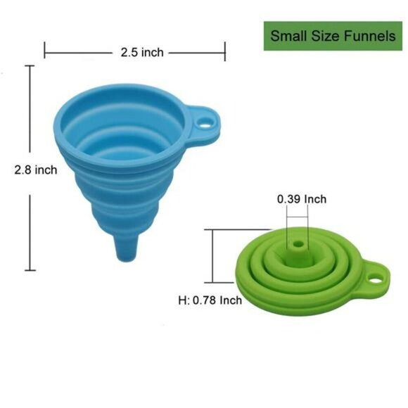 Kitchen Funnel Set 4 Pack Collapsible Silicone Funnels Food Grade Large Small - Picture 3 of 7